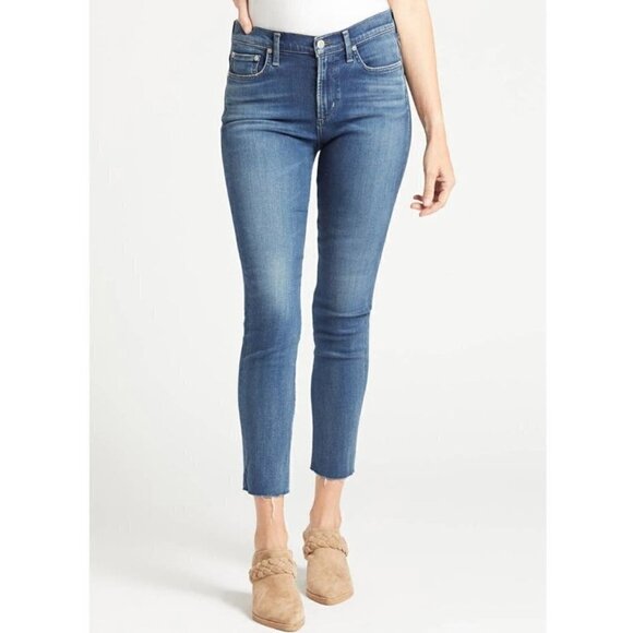 Agolde Sophie Medium Wash Raw Hem Skinny Jeans - 27 - Picture 6 of 6